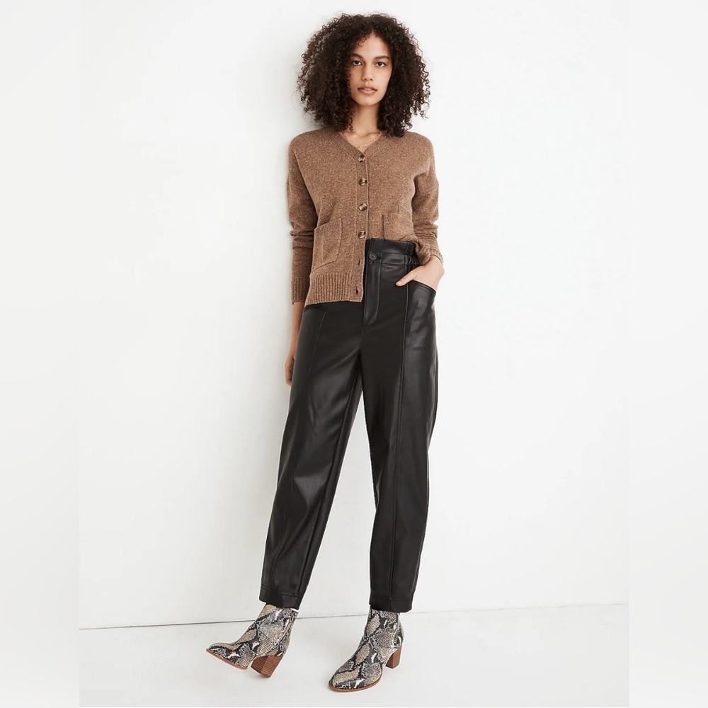 Madewell Vegan Leather Pants. Black, size 2. NWT